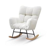 Nursery Rocking Chair Accent Chair Padded Seat with High Backrest Armchair ，Comfortable upholstered Chair, Leisure Sofa Chair for Living Room Bedroom Offices