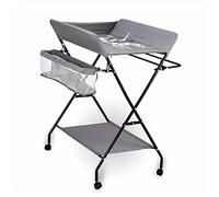 Nursery Tapis de bain pliable pour bébé avec baignoire, avec roulettes, tiroirs, avec tapis de rangement, gris foncé Convient pour les bébés jusqu'à 12 mois