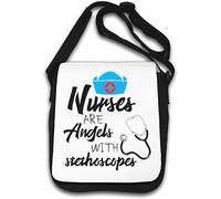 Nurses Are Angels With Stethoscopes Sac à bandoulière Blanc
