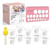 Nursi Luna Kit de dimensionnement de bride 3 en 1 avec brides de tire-lait électrique de 13/15/17/19/21 mm pour brides de tire-lait électrique de 24 mm, 10 inserts de bride en silicone souple pour un