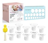 Nursi Luna Kit de dimensionnement de bride 3 en 1 avec brides de tire-lait électrique de 13/15/17/19/21 mm pour brides de tire-lait électrique de 24 mm, 10 inserts de bride en silicone souple pour un