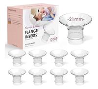 Nursi Luna Lot de 8 inserts de bride de 21 mm pour bride/bouclier de 24 mm de la plupart des pompes, kit de taille de bride en silicone, kit essentiel pour l'allaitement maternel pour les nouvelles