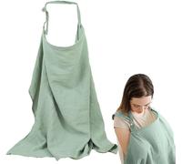 Nursing Cover Baby Nursing Apron Soft And Breathable Adjustable Nursing Cover Cotton Nursing Veil For Moms Green Polka Dots 100 X 65 Cm