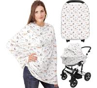 Nursing Cover For On The Go-Multifunctional,Soft & Breathable Nursing Breastfeeding Cover,Baby Girl,Boy Car Seat Cover (Arcadia)