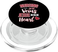 Nursing in My Veins Jesus in My Heart RN PopSockets PopGrip pour MagSafe