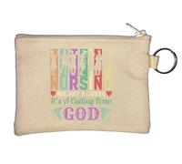 Nursing Not Just A Career It's A Calling from God Porte-monnaie avec logo coloré Beige