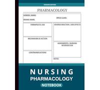 Nursing Pharmacology Notebook: Nursing Pharmacology Notebook Organizer for Nursing Students - Blank Medication Templates to Record Drug Information, ... Dosages, and Safe Administration Guidelines
