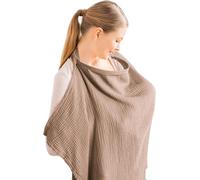 Nursing Towel For On The Go,Nursing Cover And Scarves,Breathable And Exposure Proof Nursing Blanket,Cotton Gauze For Excursions,Adjustable,Brown