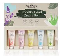 Nurture by Nature Coffret cadeau essentiel 5 x 30 ml, beurre de karité et glycérine, cadeau de fête des mères, crème hydratante végétalienne pour mains sèches, cadeau pour femme, mini crème pour les