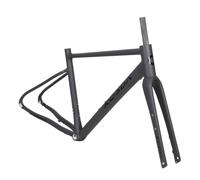 NURUGURE Cadre de vélo de Route Gravel 700C, 46 cm, 48 cm, 50 cm, en Alliage d'aluminium, Freins à Disque, axe traversant, Fourche en Fibre de Carbone F12 x 100 mm, R12 x 142 mm