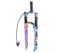 NURUGURE Fourche à Suspension pneumatique pour VTT Lamp Light 26/27,5/29 Pouces, Freins à Disque 1-1/8 Pouces, débattement de 100 mm, QR 9 mm, Freins Avant et arrière ultralégers, 1 900 g