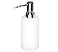 Nuscen Distributeur de savon en céramique blanche - Pompe carrée de 250 ml pour salles de bains, cuisines et hôtels | Bouteille élégante pour shampooing et lotion | Design élégant, distribution facile