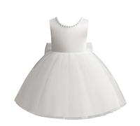 NUSGEAR Fille Paillette Fête Fleur Robe de Cérémonie Bébé Fille Robe Princesse Tulle Sequins sans Manches Robe Fille Fleur Mariage Partie Demoiselle Robe