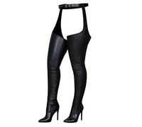 NUSGEAR Mesdames mode sac jambe bottes hautes sur le genou bout pointu sexy ceinturée bottes à talons hauts Femme Bottes Sexy Bottines sur Les Bottes Au Genou AntidéRapante LéGèRes Chaussures