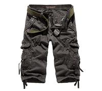 NUSGEAR Shorts Cargo Homme en Decontracté Shorts Bermudas avec Poches Short Homme Cargo Pantacourt Ete Short Homme Bermuda Homme Cargo de Homme Short Cargo Casual Lâche avec Poche sans Ceinture