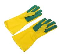 NUSITOU 1 Paire de Moufles de Nettoyage Cuisine en Latex Éponge, Résistants à L'huile et Nettoyage Complet, Vaisselle la Maison, Taille L, Couleur Jaune