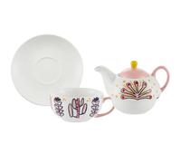 NUSITOU 1ensemble Set de Théière Céramique Peinte Main avec Tasse et Plateau Service à Thé Réutilisable pour Maison Bureau et Extérieur Cadeau pour Amateurs de Thé