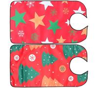 NUSITOU 2pcs Bavoirs Réglables pour Adultes Thème Noël en Polyester Imperméables Sangle Ajustable pour Manger, pour Personnes Âgées en Phase de Rééducation
