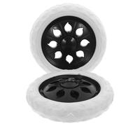 NUSITOU 2Pcs Roues Robustes en Plastique PU pour Chariot de Supermarché, Remplacement Solide, Résistantes aux Charges Lourdes, pour Courses en Magasin