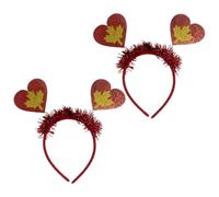 NUSITOU 2pcs Serrage-têtes Décoratifs Rouge Forme Feuille D'érable et Cœur en Feutre Confortables pour Fête Canada Day Ambiance Festive