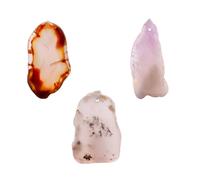 NUSITOU 3 Pendentifs Forme Naturelle Irréguliers en Pierre D'agate Naturelle pour Bijoux Élants 3 Pièces Confort et Éclat pour Collier Porté Quotidien