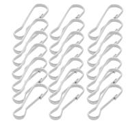 NUSITOU 30pcs Clips pour Porte-clés en Acier Inoxydable Argenté, Crochets Solides et Stables pour Cordons et Chaînes, pour Bricolage et Accessoires de Clés