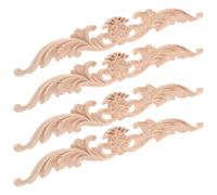 NUSITOU 4pcs Appliques en Bois Sculpté pour Armoires et Placards, Finition Polie Fine, Style Européen Généreux, Décor Compact pour Présent de Pendaison de Crémaillère