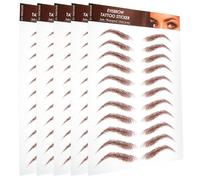 NUSITOU 5 Feuilles de Stickers pour Sourcils Marron Imperméables Application Facile, Tatouages Temporaires pour Maquillage Naturel et Mise Précise