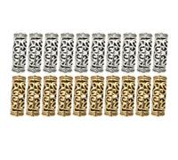 NUSITOU Accessoires pour Cheveux 20pcs Anneaux de Dreadlock en Alliage de Zinc Résistants pour Tresses, Bijoux Délicats et Créatifs, pour Fêtes et Danse