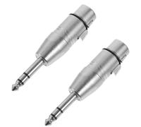NUSITOU Adaptateur Audio XLR Femelle vers Jack 6, 35mm Argenté 2pcs
