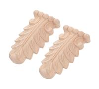 NUSITOU Appliques Décoratives en Bois Sculpté 2pcs pour Décoration Murale Beige Style Vintage Support Colonne Romaine pour Cheminée et Meubles