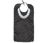NUSITOU Bavoir Imperméable pour Adulte, Bavoir Lavable pour Personnes Âgées, Protection les Éclaboussures, Design Portable en Satin et Pu pour Maison ou Hôpital