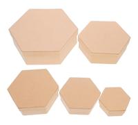 NUSITOU Boîte Hexagonale en Papier Kraft Réutilisable Polyvalent Coffret Artisanat et Décoration pour Offrir pour Différentes Occasions