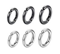 NUSITOU Boucles D'oreilles Clips Rondes Finition Contemporaine en Acier Titane 6pcs Design Créatif et Élégant, sans Perçage pour Hommes pour Shopping et Travail
