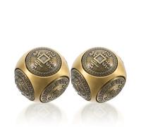 NUSITOU Boules de Baoding à Six Faces en Laiton 38 MM Lot de 2 pour Renforcement et Relaxation des Mains à Domicile et Décoration Feng Shui