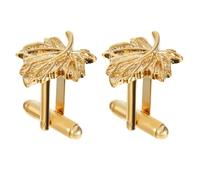 NUSITOU Boutons de Manchette en Alliage de Cuivre Doré, 1 Paire Décorative de Feuille D’érable, Accessoires Élégants pour Chemises Homme et Femme, Fixation Solide pour Occasions Spéciales