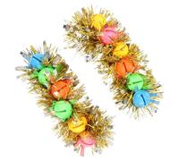 NUSITOU Bracelet de Carnaval à Clochettes 2 Pièces, Bande Poignet Décorative Bicolore en Laine Dorée, Accessoire Léger et Confortable pour Fêtes et Spectacles Dansants