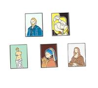 NUSITOU Broches Décoratives en Alliage 5pcs Portraits de Dessins Animés Célèbres, Design Créatif et Finition, pour Porter sur Costume ou Chapeau