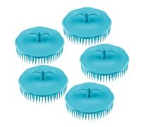 NUSITOU Brosse à Shampooing Ronde 5pcs en Plastique Pp et Tpr pour Massage Quotidien du Cuir Chevelu, Outil de Coiffure Portable Poignée Amovible, Usage Domestique Couleur Aléatoire