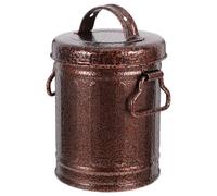 NUSITOU Cendrier Marron Style Seau Vintage avec Couvercle, Petit Cendrier Décoratif pour Bureau et Bar, Conception Artistique pour Usage Longue Durée
