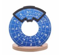 NUSITOU Cercle des Notes Bleu Support, Outil D'accords de Mélodie Ronde Portable en Métal et Bois pour Pratique Personnelle et Cours de Guitare