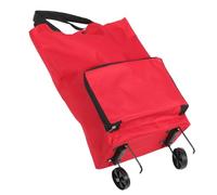 NUSITOU Chariot à Provisions Pliable avec Roues, Grand Panier de Courses en PVC et Tissu, Courses et Voyager avec Grosse Capacité
