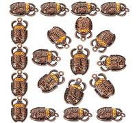 NUSITOU Charms Scarabée Égyptien 20 Pièces Breloques Métal 26X16Mm pour Création Bijoux Porte-Clés et Colliers Artisanaux Égyptiens