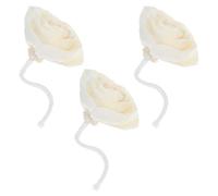 NUSITOU Diffuseur de Parfum Floral Beige en Papier de Riz et Coton, Lot de 3 Fleurs Décoratives de Camélia pour Bureau et Voiture, Diffusion Continue D'arômes