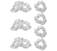 NUSITOU Élastiques à Cheveux Accessoires Brillants 10 Pièces à Paillettes Argentées Maintien Doux pour Demoiselles D'honneur pour Cheveux Épais ou Fins pour Mariages et Sorties