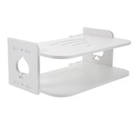 NUSITOU Étagère Murale pour Routeur, Petite Étagère D'exposition, Bois Blanc, Ventilation Inférieure, Cache Câbles, pour Télécommandes et Petits Objets, Chambre et Salon