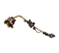 NUSITOU Éteignoir à Bougie Domestique Vintage Motif Floral Violet Extincteur de Bougie Portable en Métal Accessoire pour Éteindre en Toute Sécurité pour Maison et Aromathérapie