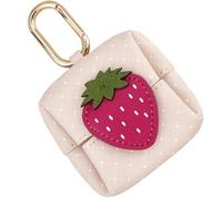 NUSITOU Étui Porte-Monnaie Mini Beige pour Écouteurs sans Fil en Cuir avec Design à Dessin Fruit Créatif, pour Bureau et Shopping