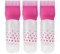 NUSITOU Flacons Applicateurs avec Échelle Graduée Rose Lot de 3 Peigne pour Mèche en Plastique Remplissage Facile pour Teinture et Permanente de Couleur et Soin Capillaire