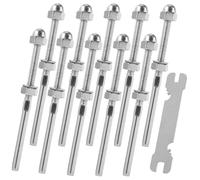 NUSITOU Kit de 10 Tendeurs à Sertir en Acier Inoxydable 1/8 pour Câble Métallique, Raccords Filetés Argentés, pour Garde-corps de Terrasse Extérieur